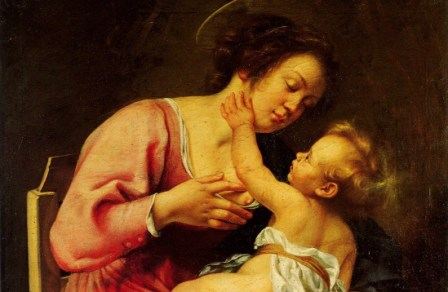 По картине Джантилески Мадонна с младенцем